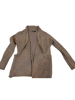 Brixton Ivy Womens Open-Front Cardigan Sweater M Brown Lightweight Knit cozy!